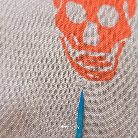 Alexander McQueen Skull Scarf Orange Peach Pink - Picture 8 of 12